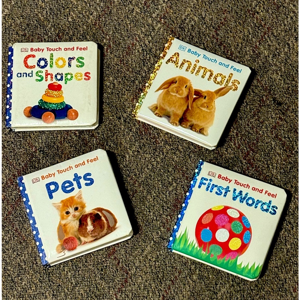 DK Children’s Touch And Feel Baby Board 4 Books Bundle Pets Colors Animals Words